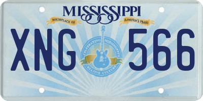 MS license plate XNG566