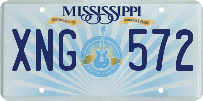 MS license plate XNG572