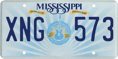 MS license plate XNG573