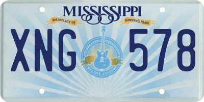 MS license plate XNG578