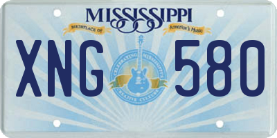 MS license plate XNG580