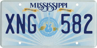 MS license plate XNG582
