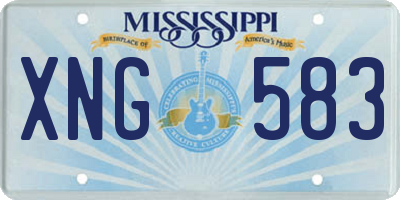 MS license plate XNG583