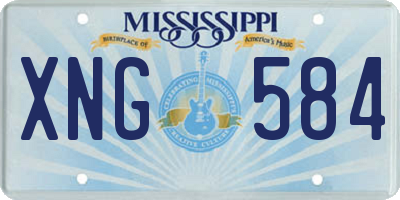 MS license plate XNG584