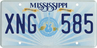 MS license plate XNG585