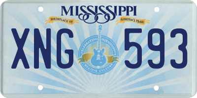 MS license plate XNG593