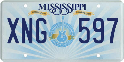 MS license plate XNG597