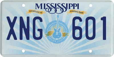 MS license plate XNG601
