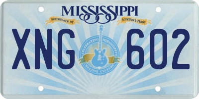 MS license plate XNG602