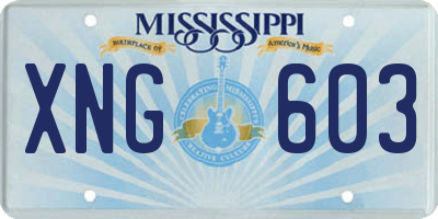 MS license plate XNG603