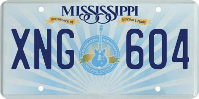 MS license plate XNG604