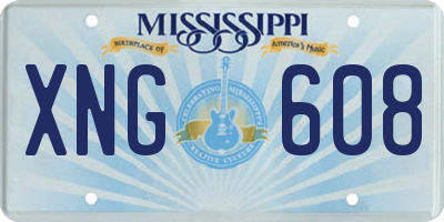 MS license plate XNG608