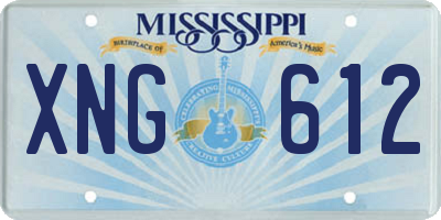 MS license plate XNG612