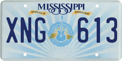 MS license plate XNG613