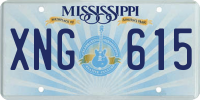MS license plate XNG615