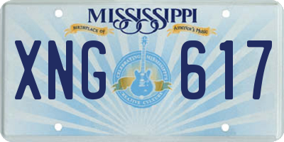 MS license plate XNG617