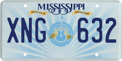 MS license plate XNG632