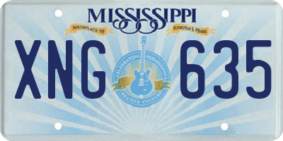 MS license plate XNG635