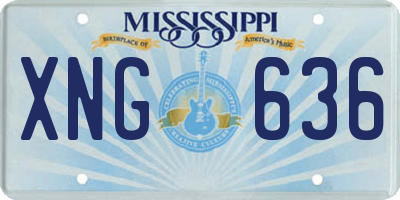 MS license plate XNG636