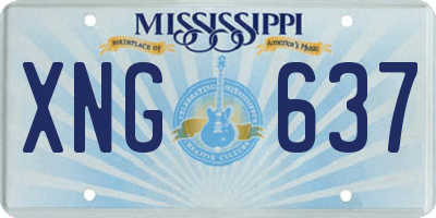 MS license plate XNG637