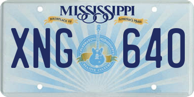MS license plate XNG640