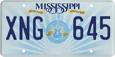 MS license plate XNG645