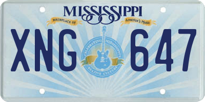MS license plate XNG647