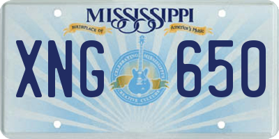 MS license plate XNG650