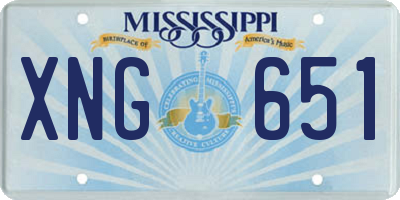 MS license plate XNG651