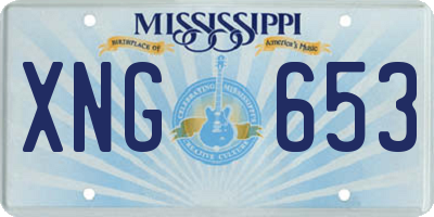 MS license plate XNG653