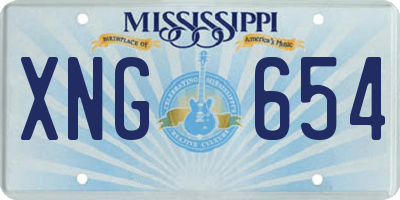 MS license plate XNG654