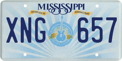 MS license plate XNG657