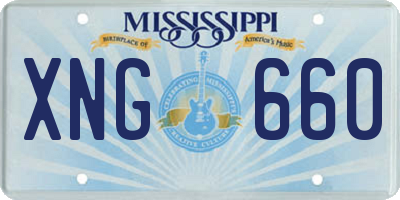 MS license plate XNG660