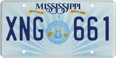 MS license plate XNG661