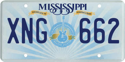 MS license plate XNG662