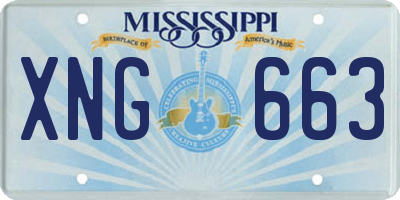 MS license plate XNG663