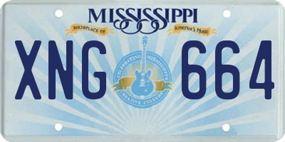 MS license plate XNG664