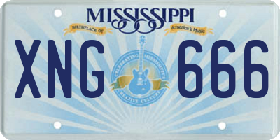 MS license plate XNG666