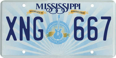 MS license plate XNG667