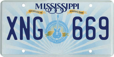 MS license plate XNG669