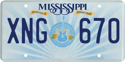 MS license plate XNG670