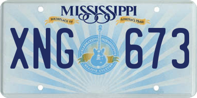 MS license plate XNG673
