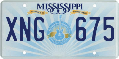 MS license plate XNG675