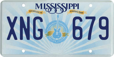 MS license plate XNG679