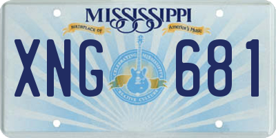 MS license plate XNG681