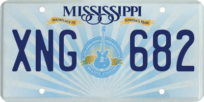 MS license plate XNG682