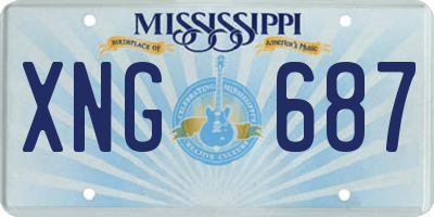 MS license plate XNG687