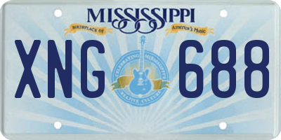 MS license plate XNG688