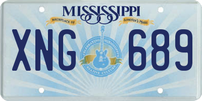 MS license plate XNG689