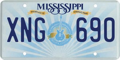 MS license plate XNG690